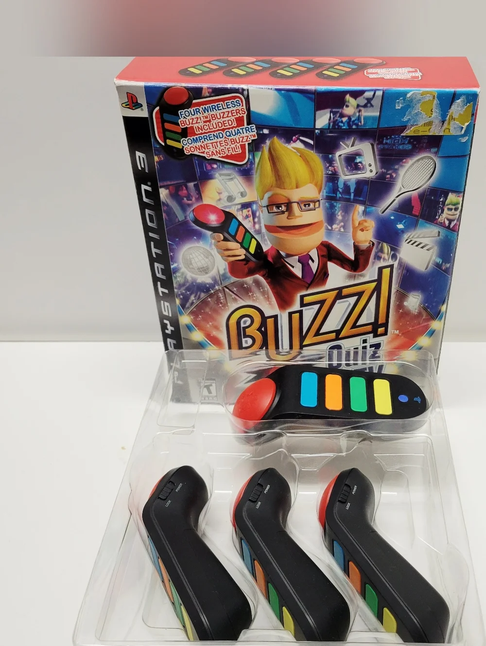 Buzz Quiz World Playstation 3 W/ 4 Wireless Buzzers (No Dongle) Good pre-owned